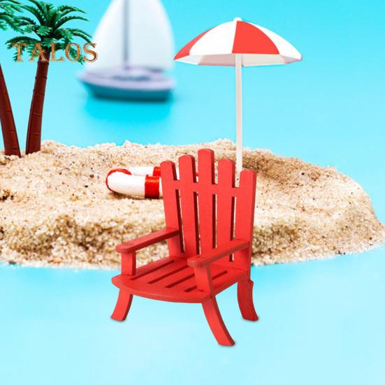 Miniature Beach Chair 1:12/1:16 Scale Decorative Models Wood Mini Size Chair Figure Dollhouse Interior Design Accessories