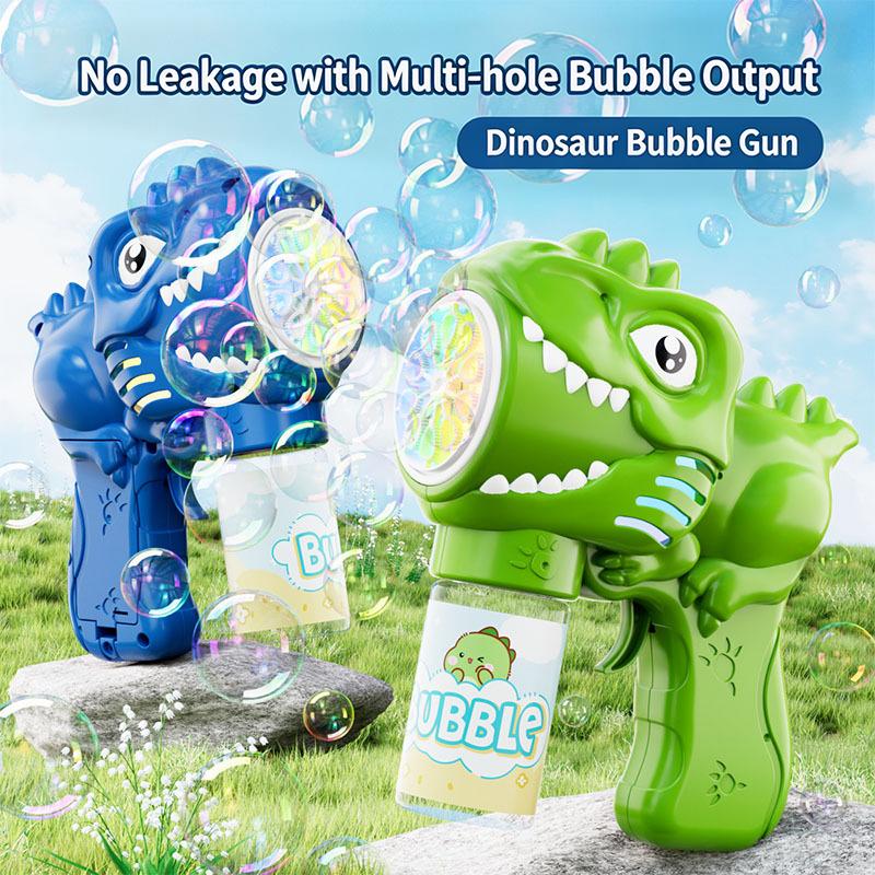 Fully Automatic Bubble Gun Dinosaur Bubbles Machine Automatic Blower With Bubble Liquid Toy For Kids Beach Outdoor Party Gifts
