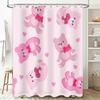 Cute Pink Teddy Bear Shower Curtain for Bathroom Decor Home Decor Accessories Supplies on