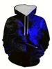 Men'S Hooded Digital Print Sweatshirt, Featuring a Trendy Street Style with a Cool Skull Graphic. Machine Washable And Versatile, Perfect for