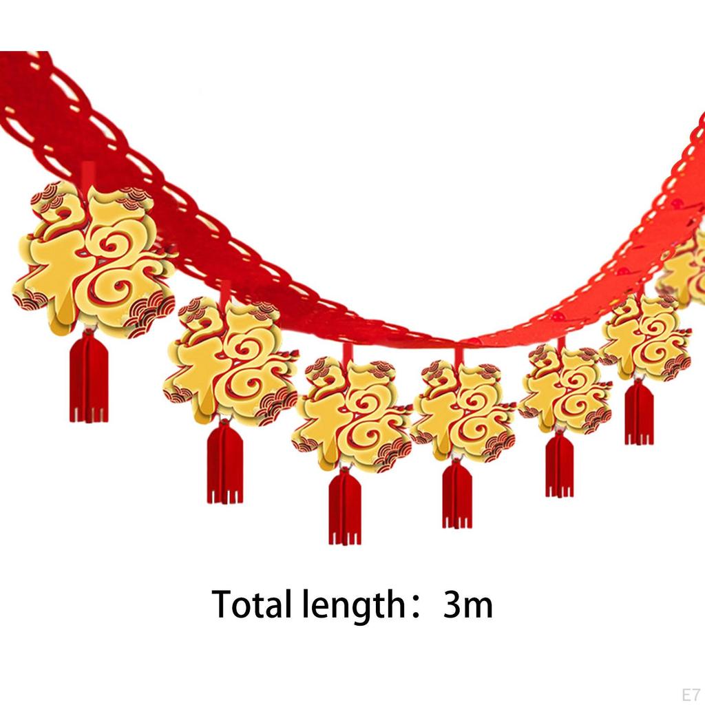 Chinese Dragon Year 3 Meters Hanging Garland Felt Material Ceiling Gate Decoration for Lantern