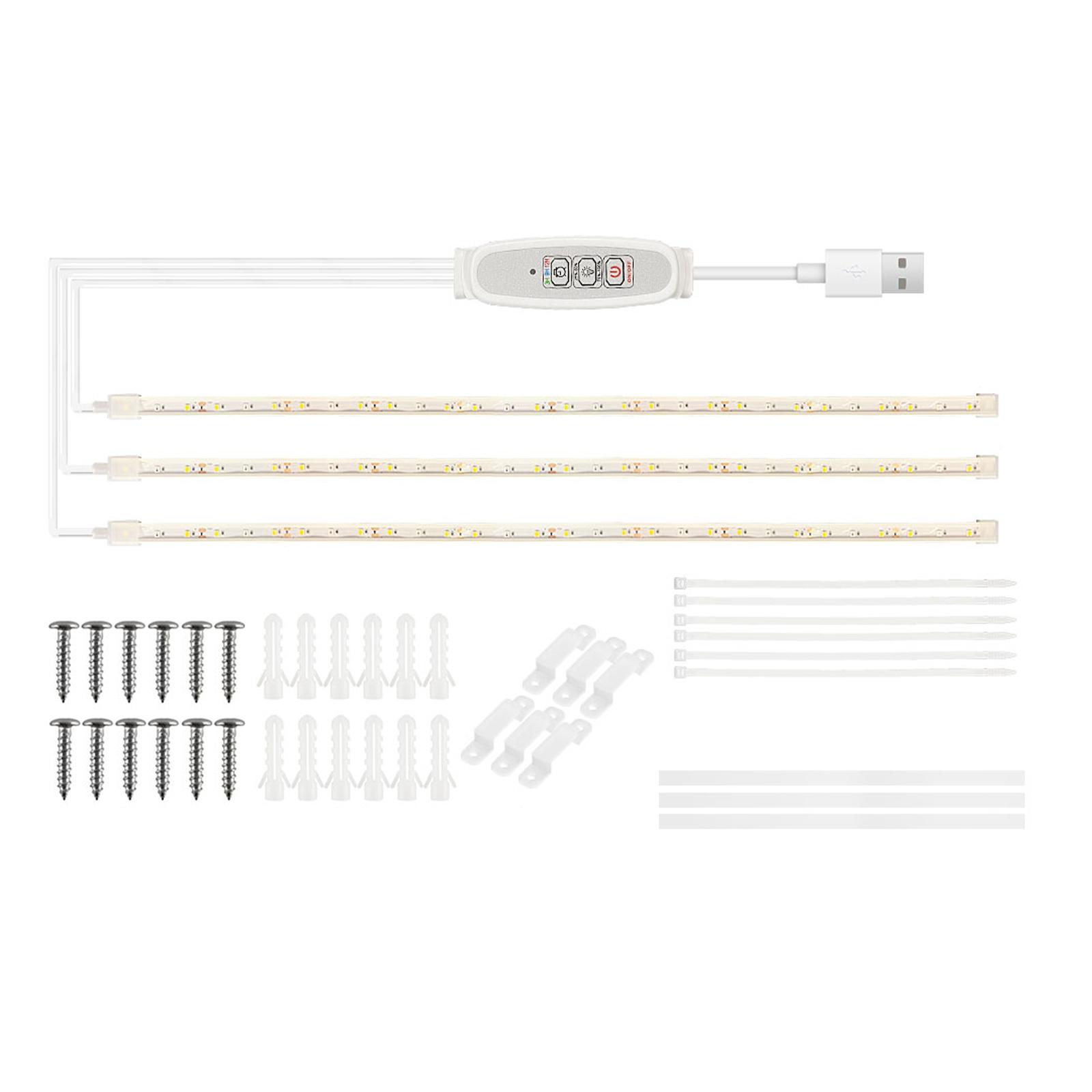 

Светодиодные полосы для выращивания растений в помещении, красные и 3000К, солнечные лампы для гидропоники 50cm 3 Strips Red light & Warm light