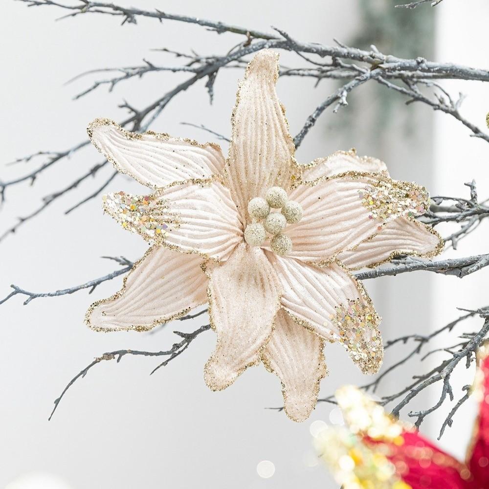 Vibrant Colors Artificial Xmas Flower Large Size Christmas Tree Wreath  Wedding Decor