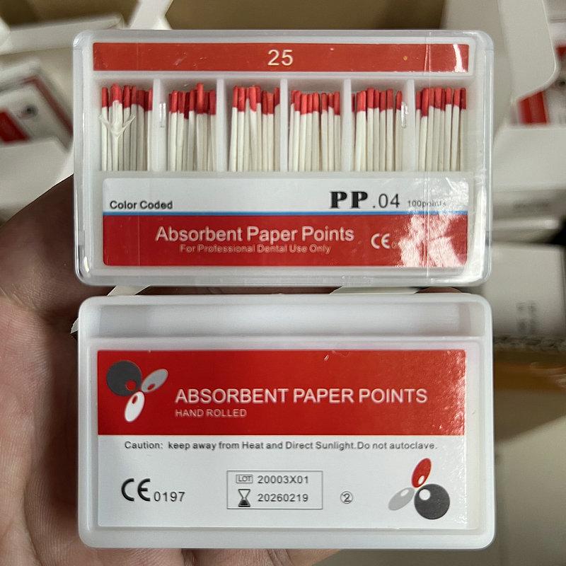 

Dental 0.04 Taper Absorbent Paper Points 15-40# Dental Materials Strong Absorption Pure Cotton Fiber Dentist Products