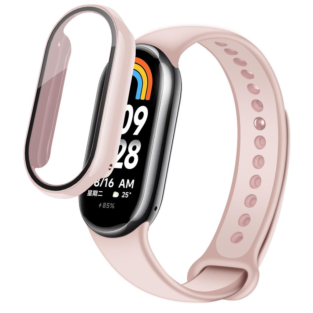 PC Case+Tempered Glass For Xiaomi Mi Band 8 Cover Shockproof Full Hard Screen Protector correa For Xiaomi Mi Band8 Accessories