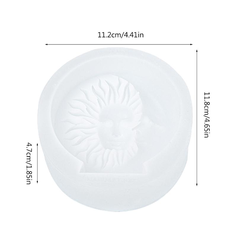 Moon Sun Carved Candle Mold, 3D Embbosed Candle Mold for DIY Candle Gypsum Ornaments Home Decor, Epoxy Resin Casting