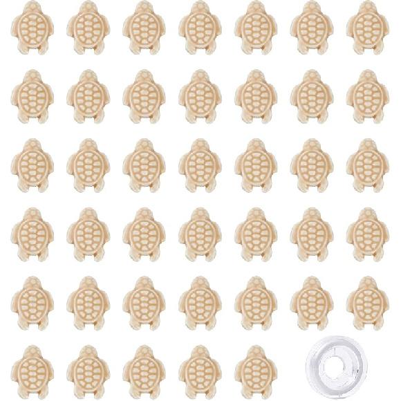 

SUNNYCLUE 1 Box 40Pcs Turtle Beads Bulk Porcelain Tortoise Bead Charms Carved Ocean Animal Spacer Beads Elastic Thread for DIY Jewelry Making 40pcs White Porcelain Tur