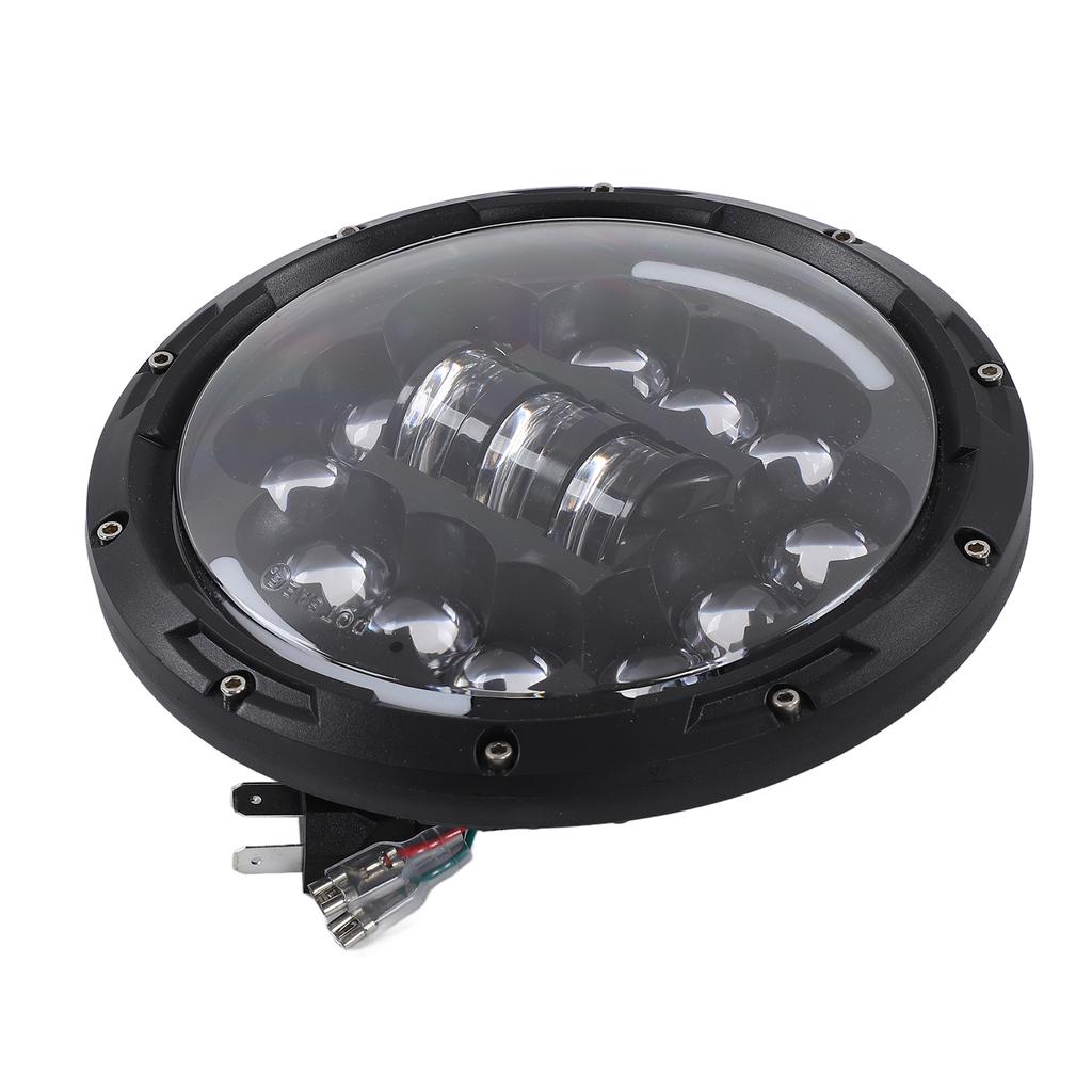 7in 12 LEDs Motorcycle Headlight 6500K?7000K 4400LM IP67 Protection Replacement for Wrangler