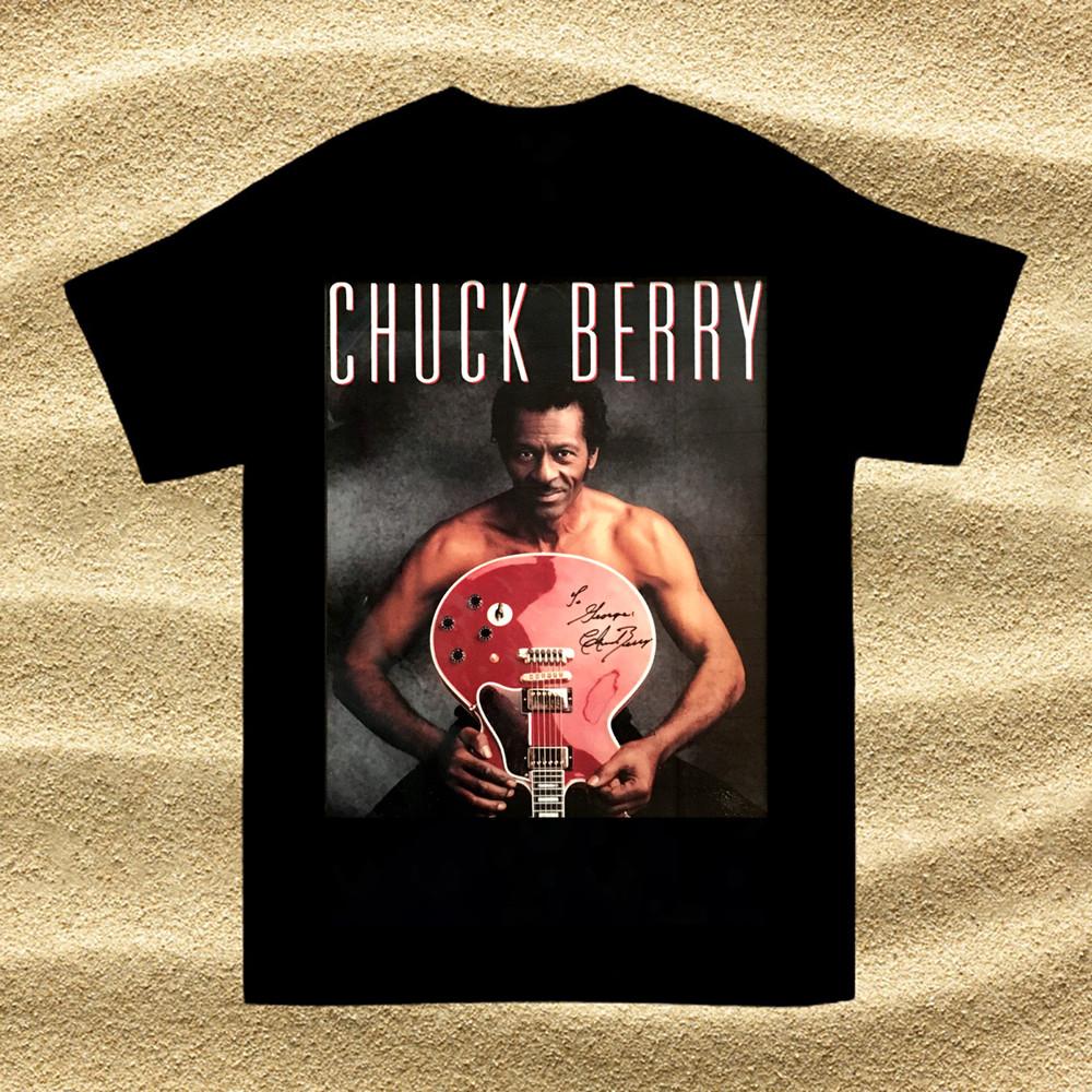 Inspiriertes Chuck Berry Baumwolle Kurzarm Alle Größen Schwarzes Hemd - Kostenloser Versand Unisex T-Shirt
