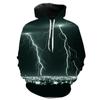 Lightning 3D-trykt hettegenser for menn Mote gensere Genser Langermet gutte jente hettegensere Streetwear Uformell hettejakke