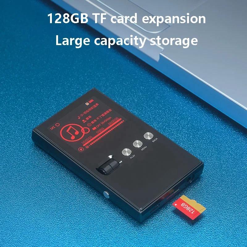 Přenosný HIFI hudební přehrávač DSD256 24BIT 192KHz Bezztrátové dekódování Hudební Walkman MP3 128G Rozšíření paměti Přehrávání s dekódováním CUE