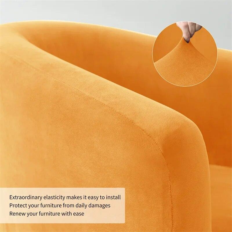 Velvet Club Bath Tub Armchairs Covers Solid Color Single Sofa Slipcover Stretch Couch Cover for Bar Counter with Seat Covers