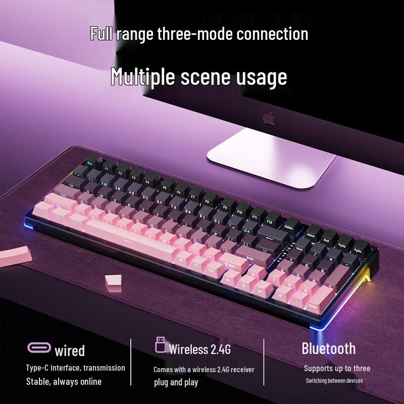 AULA F98 99-Key Triple Mode Hot-Swappable Gaming Mechanical Keyboard