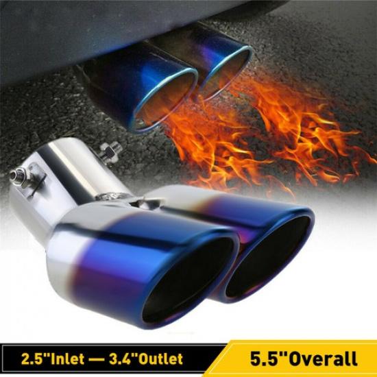 Car Rear Exhaust Pipe Tail Muffler Tip Auto Accessories Replace Kit Blue US EXV