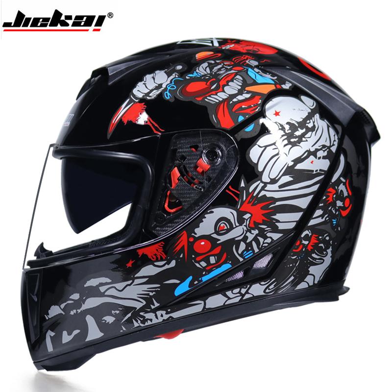 Handsome Four Seasons Universal Full Face Helmet Built-in Small Lens Motorcycle Personality Helmet