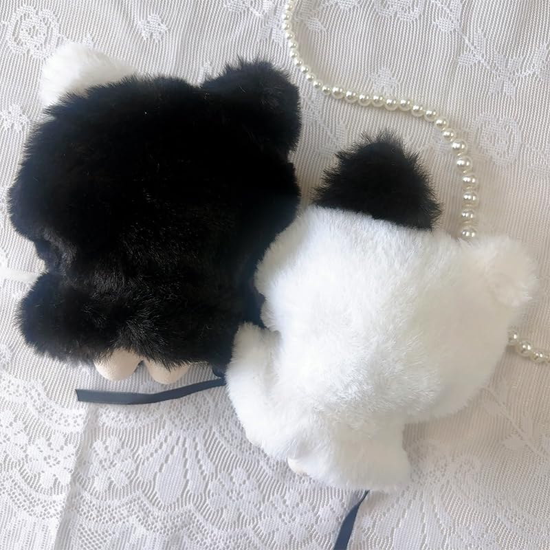 Fluffy Cat Poncho, White, for 10cm Plush Toy [Item]