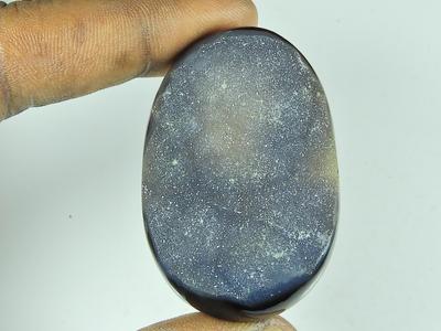 33X49X09 мм, пофарбований чорний онікс Druzy Agate, овальний кабошон, розсипний дорогоцінний камінь, 140 Cts. СК-4680