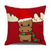 New Red and White Christmas Pillowcase Homewares Cartoon Elk Linen Sofa Pillowcase