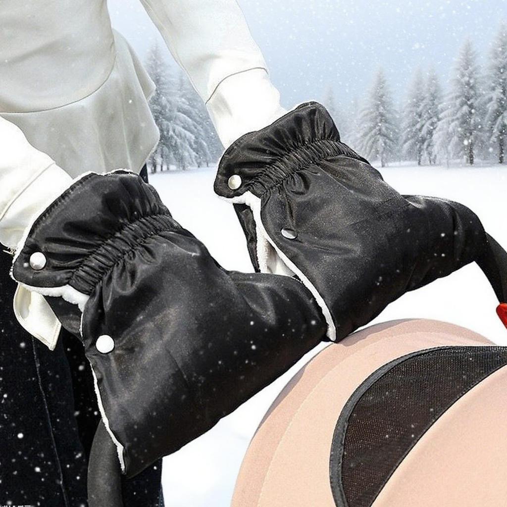 Stroller Hand Warmer Winter Stroller Gloves Waterproof Mittens Attachment Non-Slip For Travel Outings Birthday Trips Garden