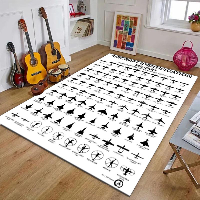 Aircraft Polyester Carpet, Soft Indoor Mat for Office Chair, Living Room, Computer Desk - Decorative Home Office Rug Design