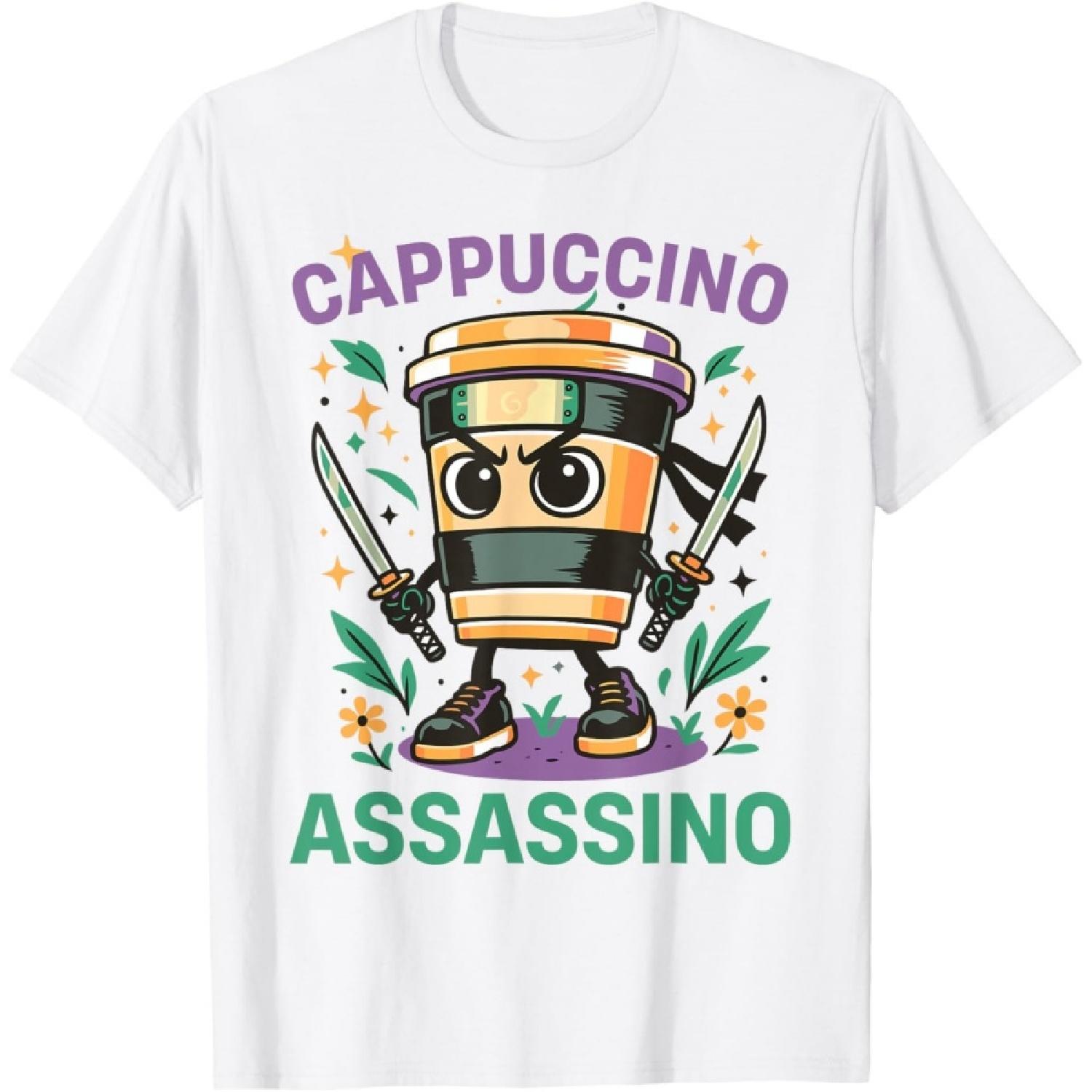 Cappuccino Assassino Kids Funny Brainrot AI Generated Meme T-Shirt S