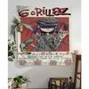 Virtual Anime Rock Band Gorillaz Colorful Tapestry Wall Hanging Hanging Tarot Hippie Wall Rugs Dorm Wall Art Decor
