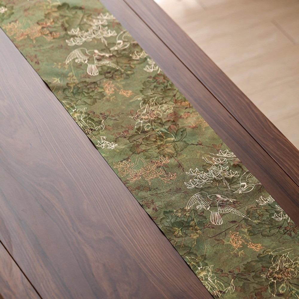 Double Sided Zen Table Runner Vintage Long Tablecloth Tea Ceremony Table Runner  Meditation Space