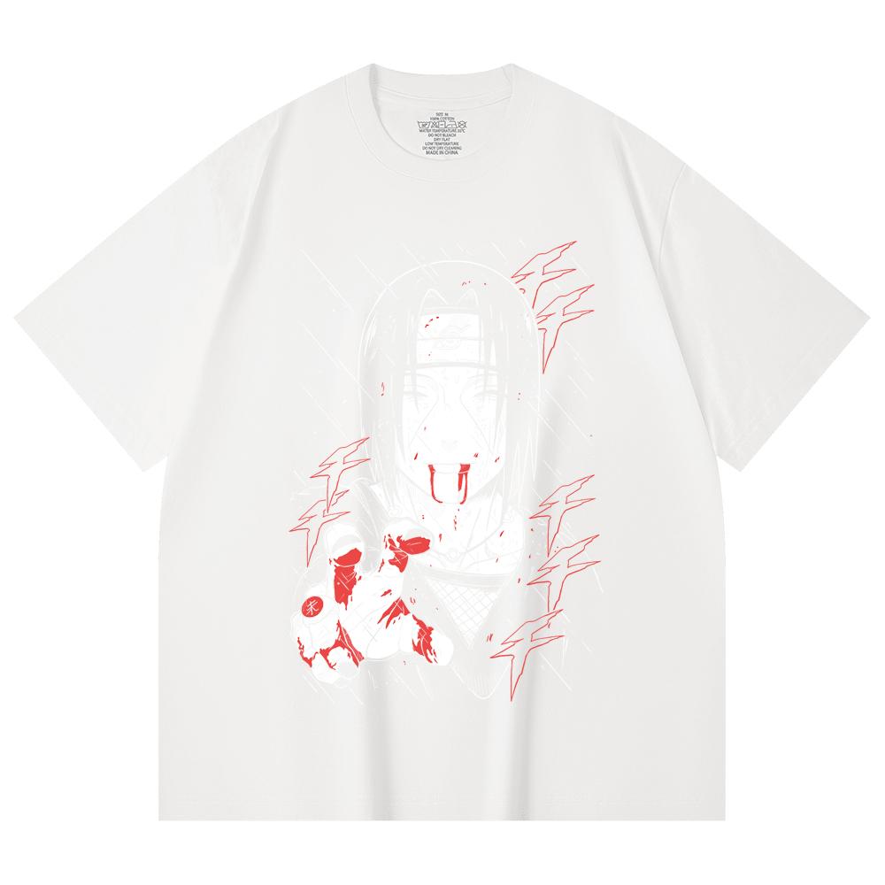 230 Gsm 100% Cotton Naruto V4 Itachi Print Unisex Heavy Cotton T Shirt