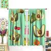 Watercolor Avocado Curtains - Summer Tropical Fruits Colorful Drink Patterns Window Treatment Room Darkening Blackout Curtains