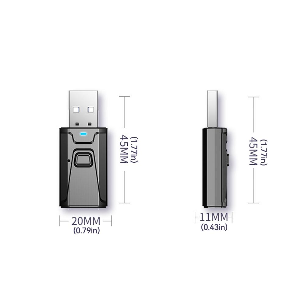 4 In 1 Bluetooth 5.1 Transmitter Receiver Adapter with 3.5mm AUX for TV PC Headphones Home Stereo Car HIFI Audio