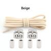 1Pair Round Elastic Laces Sneakers Lock Shoe Laces Without Ties Metal Buckle Laces Kids Adult No Tie Shoelaces Shoes Accessories