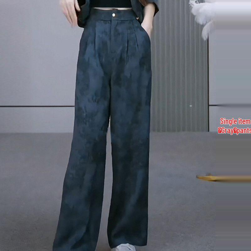 

Stylish Women s Spring 2026 Slimming Suit: Casual Short Jacket & Elegant Wide-Leg Pants Two-Piece Set. 4XL for 145-160 lbs