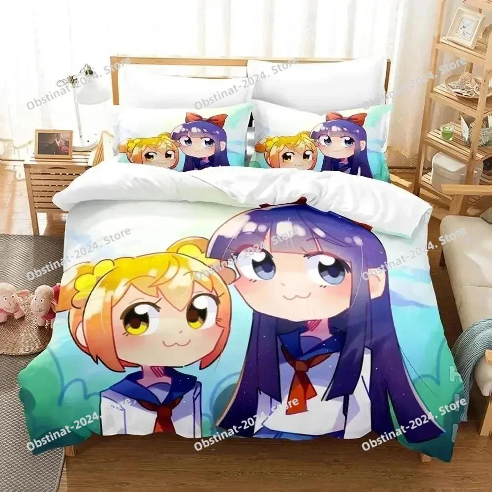 Fashion 3d Anime Pop Team Epic Bedding Set Printed With Pillowcase Bed Duvet Cover Soft Single Double Queen Super King Size