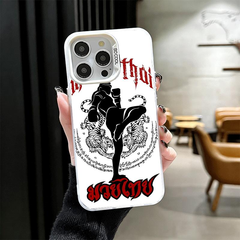 Muay Thai Fight Boxing Soft Phone Case for iPhone 15 16 17 Pro Max 17Air 16E 14 Plus 13 12 Mini Shockproof Cover Back Shell