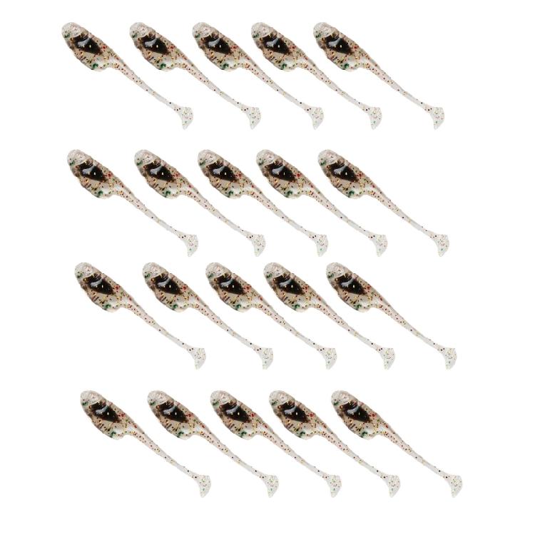 20Pcs Paddle Tail Swimbaits 5cm 1.2g Artificial Baits T Tail Swim Baits for Saltwater Soft Fishing Lures