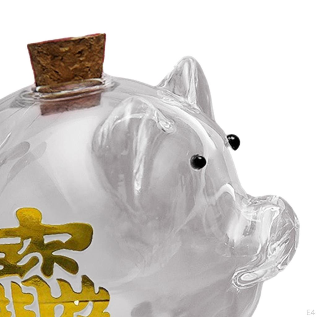 Clear Glass Piggy Bank - Stylish Money Saving Box for Home Decor and Gifts