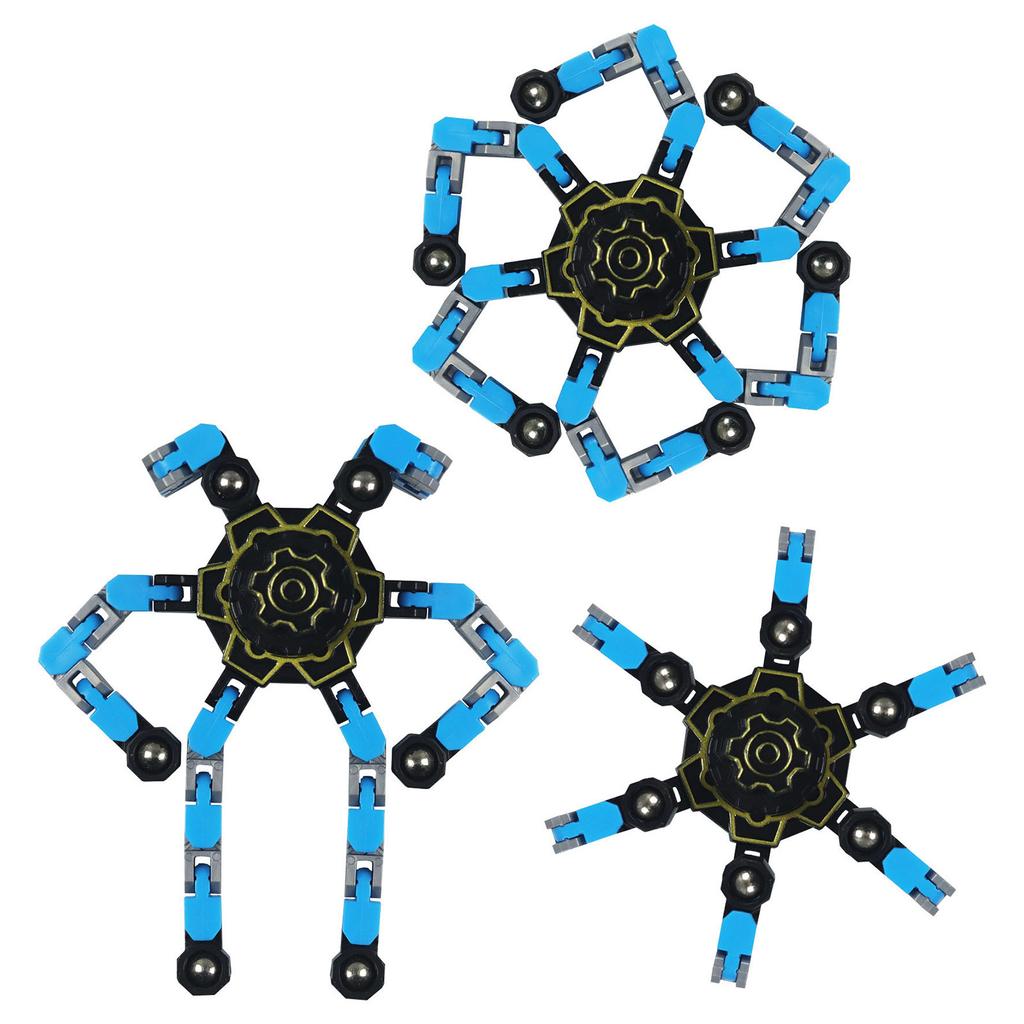 VBK - Spinners Sensory - Toy With DIY Transformable Chain Mechanical Robot Toys Glow In The Dark Spinning Top Stress Relief Toy For Kids Teens