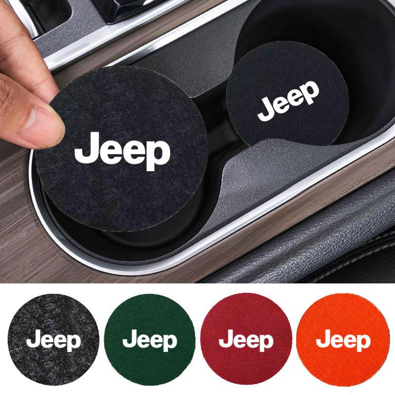 Car Coaster Water Cup Bottle Holder Anti-slip Pad Mat For Jeep TRAILHAWK COMMANDER LIBERTY Wrangler Lanyard Car Accessories AJS1