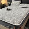Home Carved Milk Velvet Fitted Sheet Single Piece Winter Plus Velvet Mattress Protector Cover Full Cover Bed