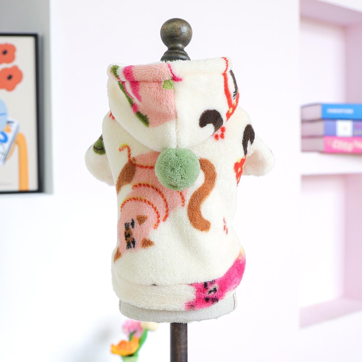 

Одежда для щенков утепленная и теплая, милая мультяшная зимняя плюшевая толстовка для питомцев, незаменимая одежда для прогулок, подходит для собак и кошек XL