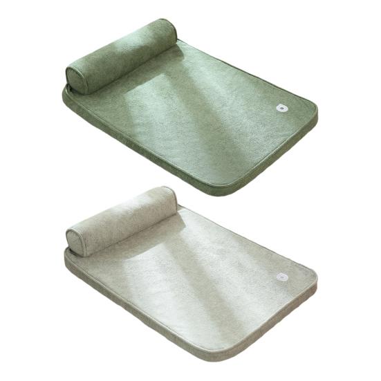 Large Dog Bed Anti-Slip Orthopedic Pet Pad with Removable Washable Cover Puppy Sleeping Cushion with Neck Support for Indoor Floor Small Medium Large
