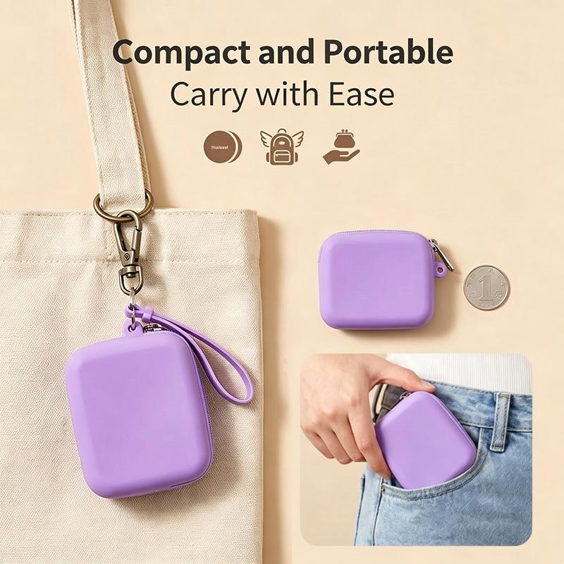 Cute 3D Heart Shaped Silicone Coin Purse Lightweight Portable Wrist Strap for Key Earphone Lipstick Woman Gift