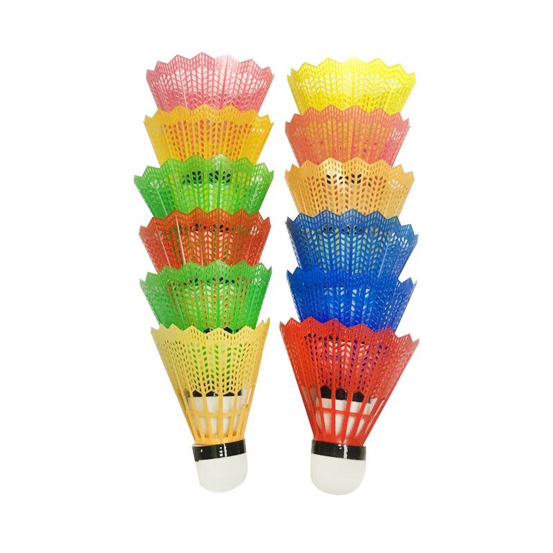 Nylon Durable Plastic Badminton Training Balls - Pack of 12