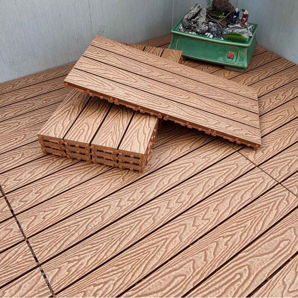 Wasserdichte, wartungsfreie WPC-Terrassendielen für Terrassen, Gärten und Balkone - Selbstverlegend und korrosionsbeständig