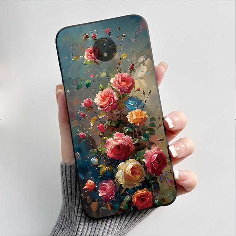 For Nokia C10 C20 C20 Plus Phone Case Luxury Fashion Butterfly Flowers Black Soft TPU Full Protective Cover For NokiaC10 Casing