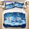 Elephant Pattern Bedding Quilt Set Quilt Cover Pillowcase Home Decoration Birthday Gift (1 * Duvet Cover + 2 * Pillowcase, Without Core)