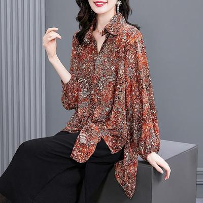 Blusa in chiffon lussuosa e spaziosa per le donne, perfetta per la primavera