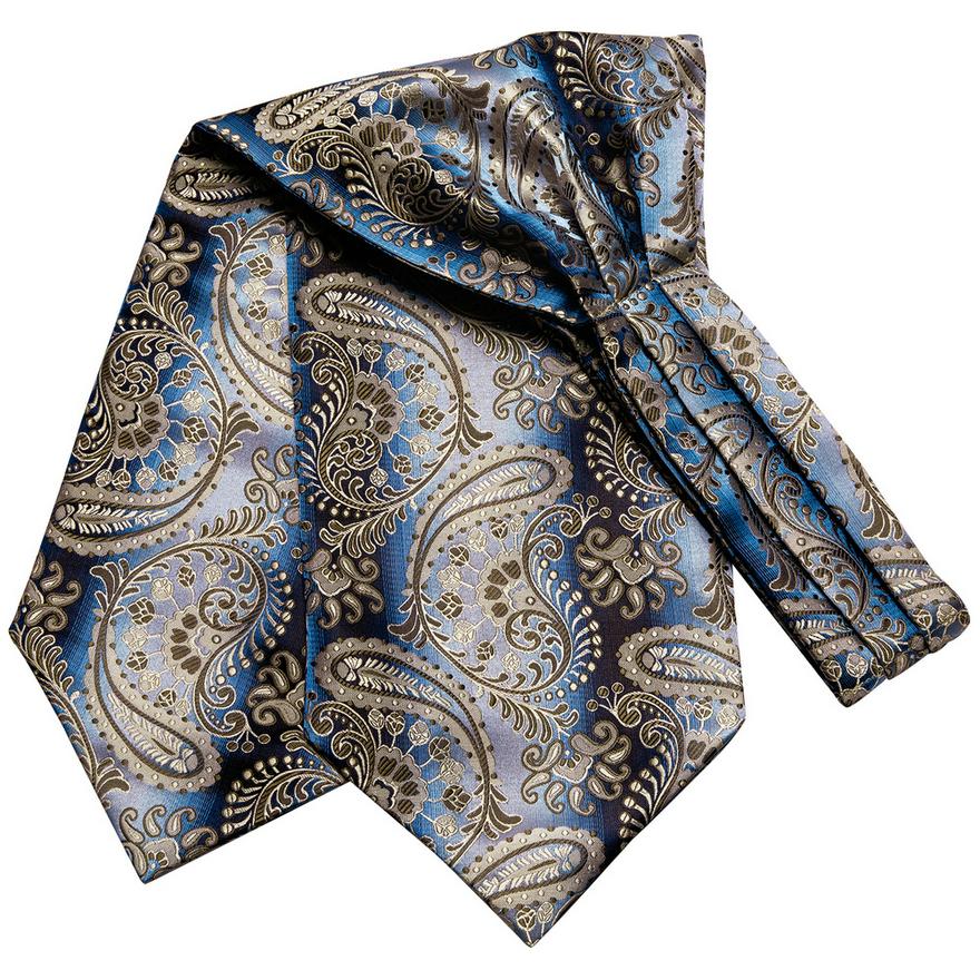 Hi-Tie Men Business Cravat Silk Ascot Scarves Paisley Tie Set for Men handkerchief Cufflinks Set