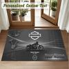 Crystal Velvet Square Rug Custom NameHarley-Davidson Pattern Non Slip Home Floor Decor Rug