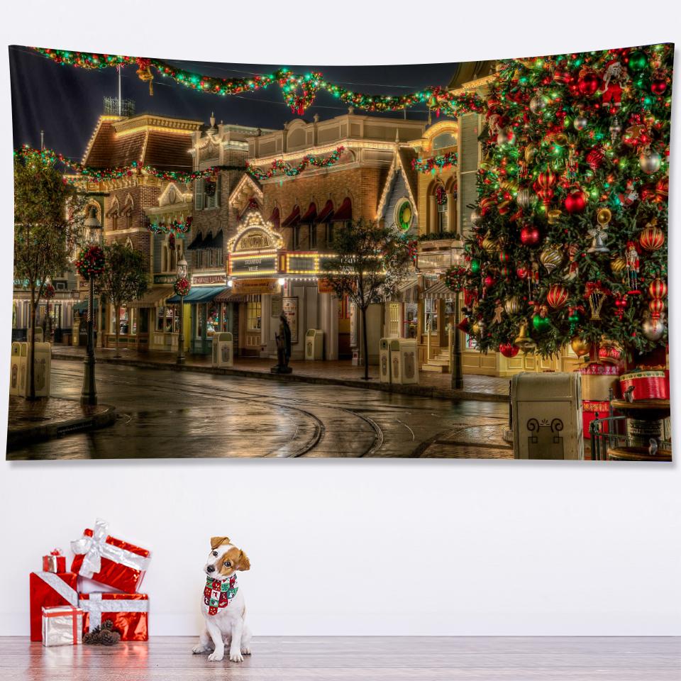 New Year Christmas Tree Tapestry Bedroom Home Decoration Tapestry Mattress Living Room Bohemian